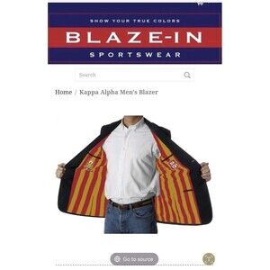 BLAZE IN SPORTSWEAR BESPOKE BLUE BLAZER KAPPA ALPHA FRATERNITY CUSTOM MEN 40L